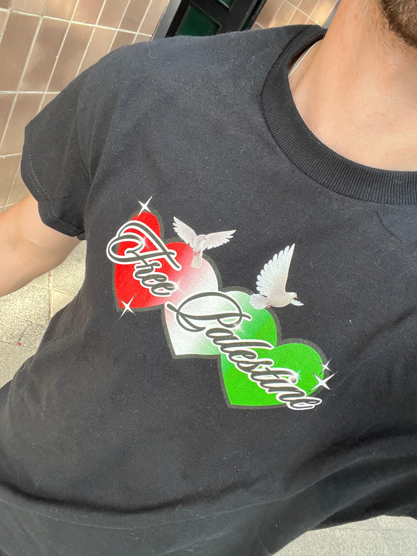 3 Hearts Free Palestine Tee (Black)