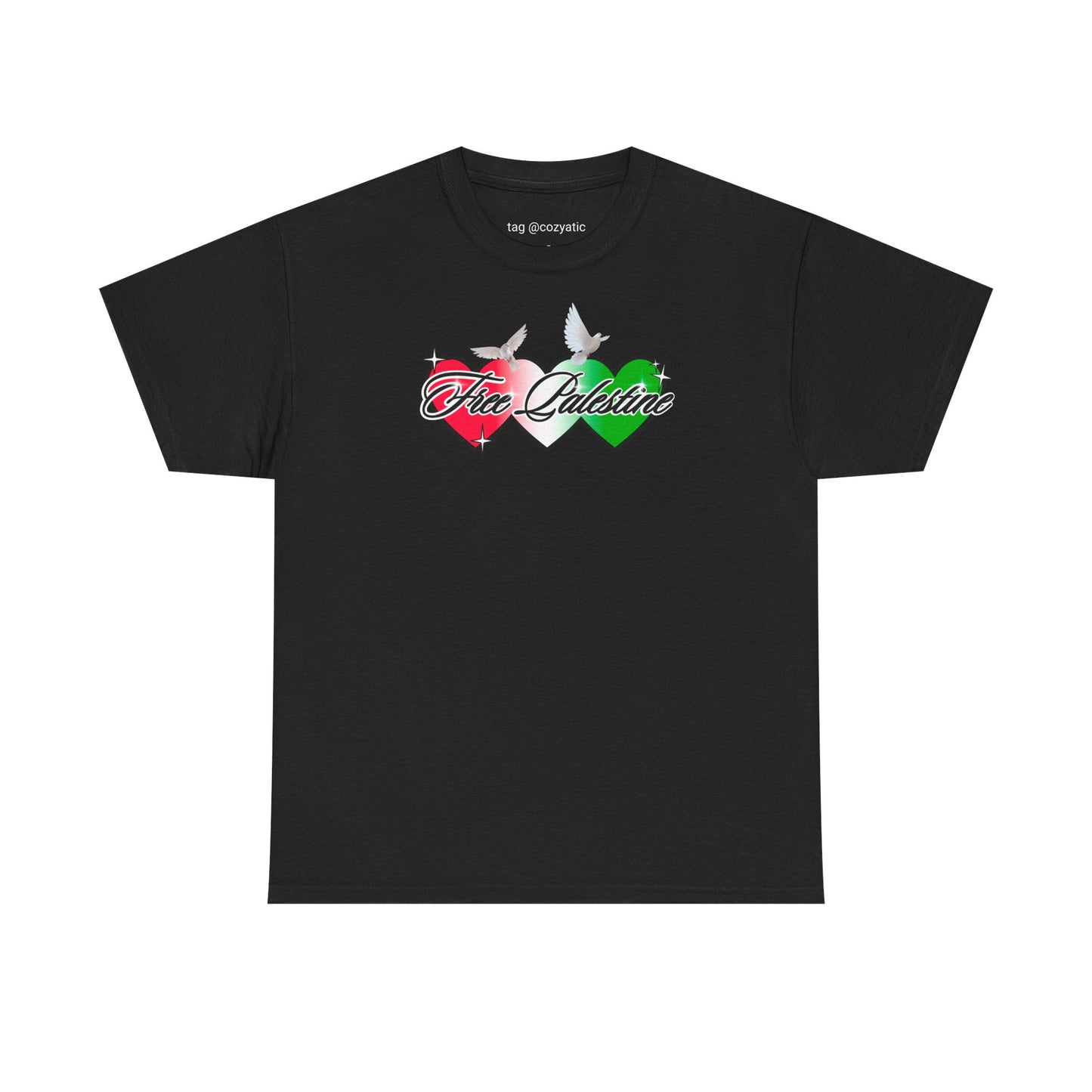 3 Hearts Free Palestine Tee (Black)