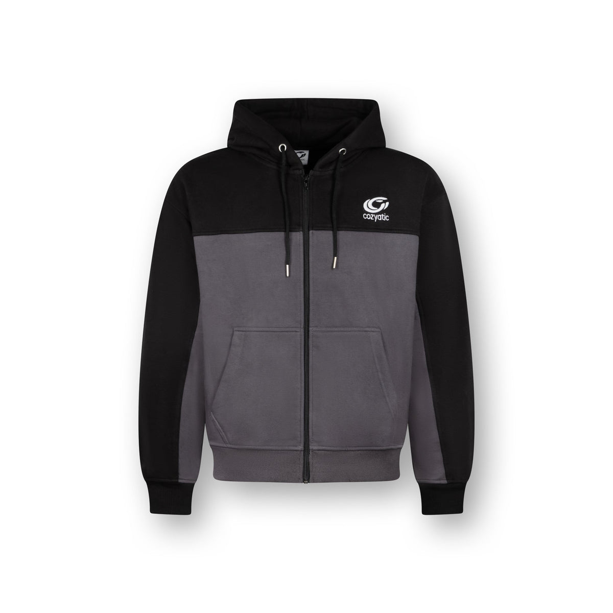 Two Tone Zip Hoodie (Black/Grey)