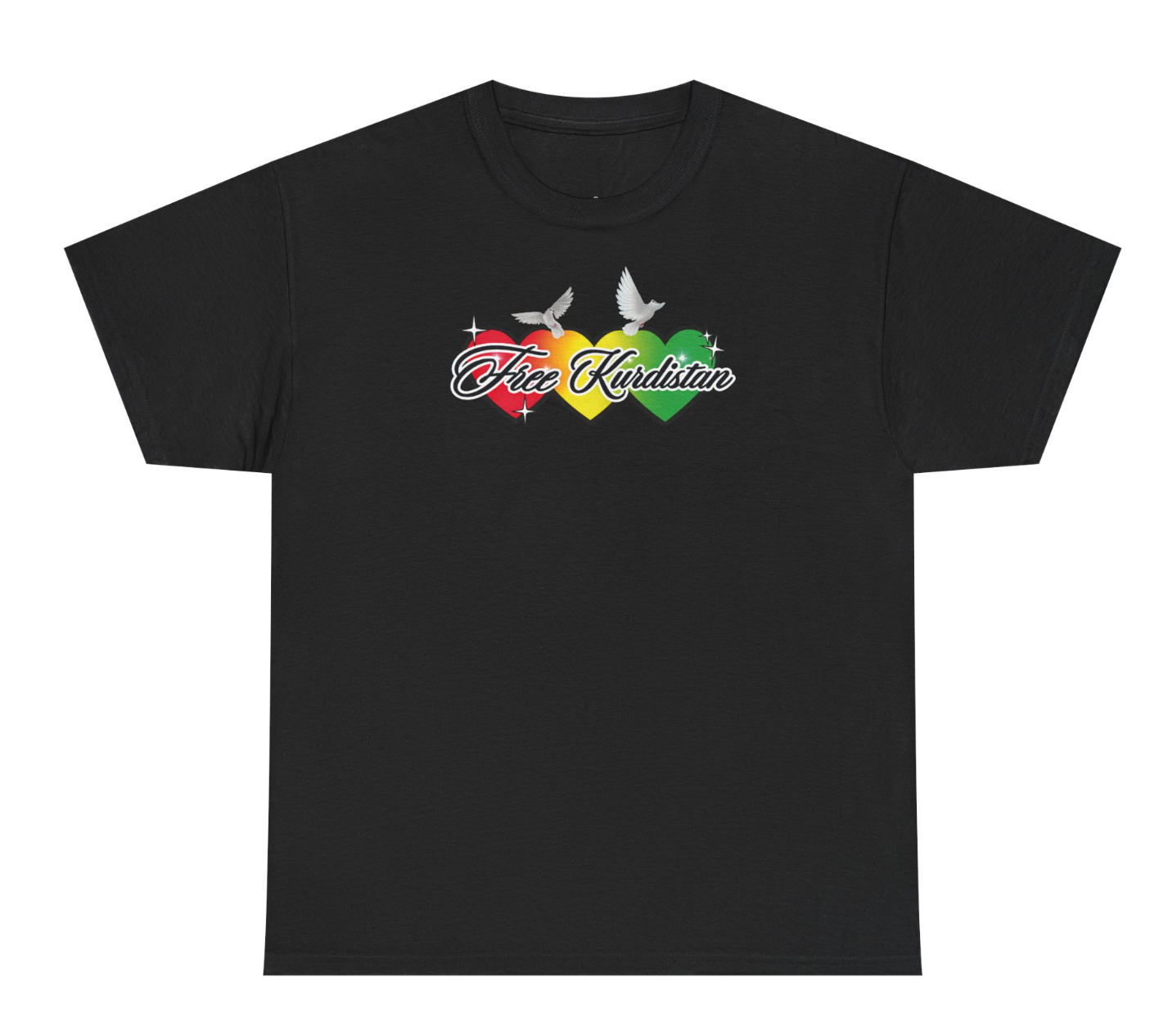 3 Hearts Free Kurdistan "Berlin für Rojava" Tee (Black)
