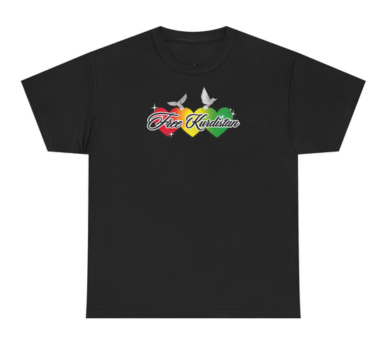 3 Hearts Free Kurdistan "Berlin für Rojava" Tee (Black)